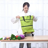 Reusable Folding Shopping Bag With Foldable Wheels for Shopping or Groceries