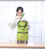 Spring Sale - Reusable Folding Shopping Bag With Foldable Wheels for Shopping or Groceries