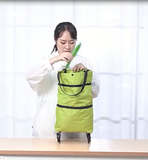 Reusable Folding Shopping Bag With Foldable Wheels for Shopping or Groceries