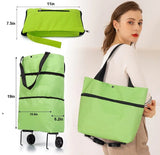 Spring Sale - Reusable Folding Shopping Bag With Foldable Wheels for Shopping or Groceries