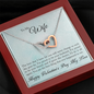 Two Hearts interlocked Necklace "symbolizing your love locked together" With a Valentine's Day message