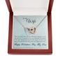 Two Hearts interlocked Necklace "symbolizing your love locked together" With a Valentine's Day message