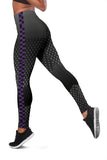 Leggings - Carbon Fiber Purple Checkered Leggings