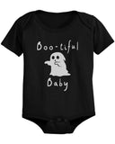 Cute little Black Halloween "Boo-tiful Baby" with  Ghost Snap On Bodysuits