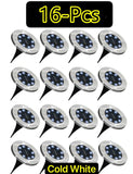 1-16 Pcs LED Solar Power Flat Buried Light In-Ground Lamp Outdoor Path Garden