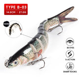 8 segmented, Multi jointed swimbait fishing lures