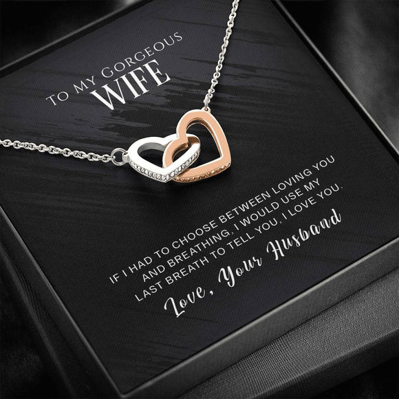 Beautiful Two Locked Hearts Necklace for your wife