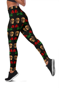 leggings - Roses and Skulls Leggings