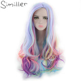 24inch long Halloween Multicolor hair Costume Wigs for Women